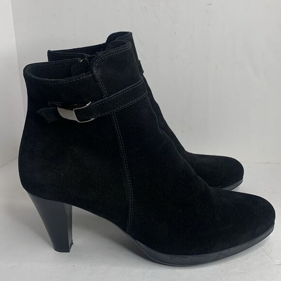 C La Canadienne black suede heeled ankle boots - Picture 8 of 11